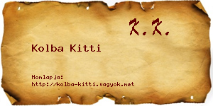 Kolba Kitti névjegykártya